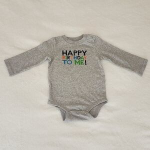 Long Sleeve Body Suit 18 Months with matching HBD bib
